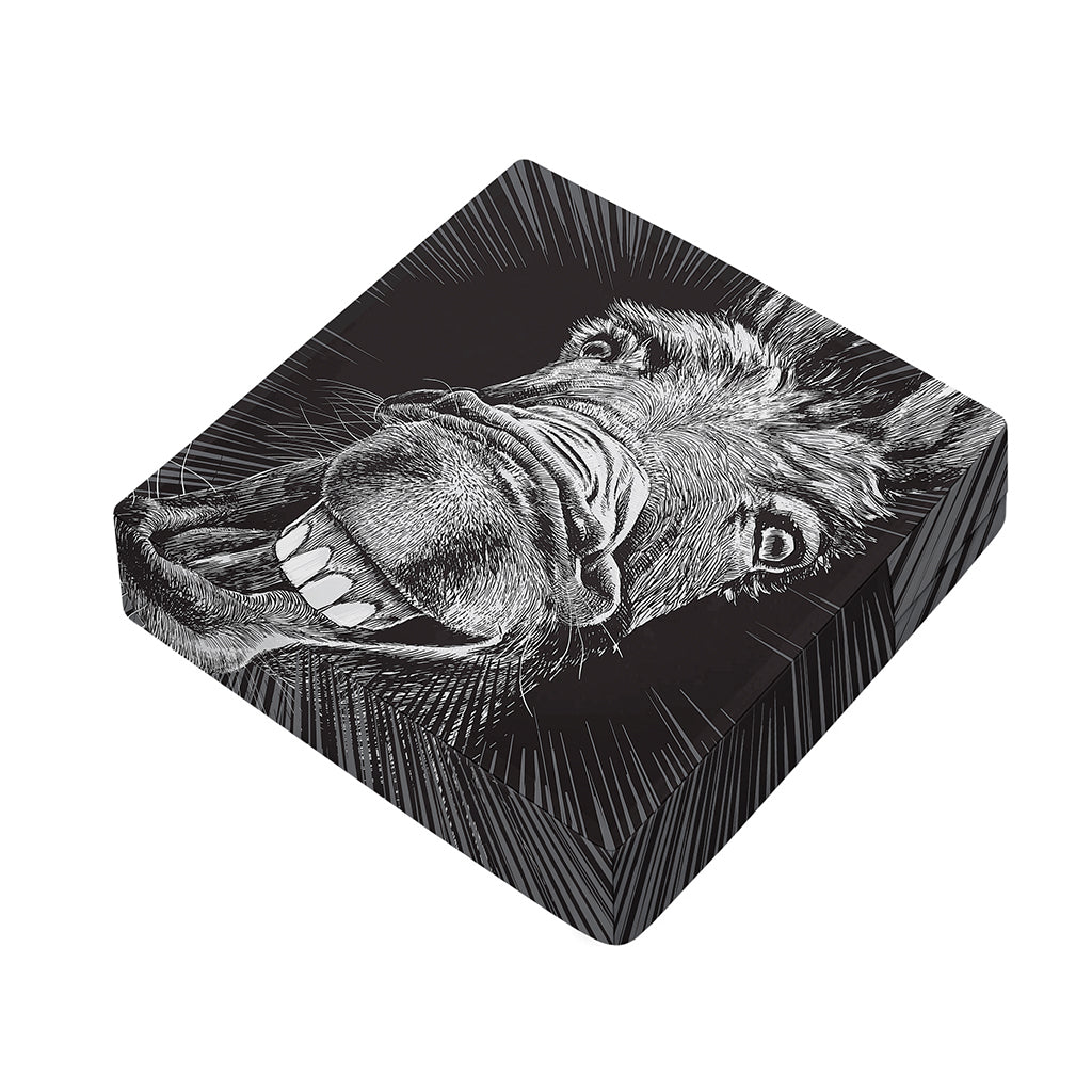 Black And White Crazy Donkey Print Outdoor Seat Cushion Cover