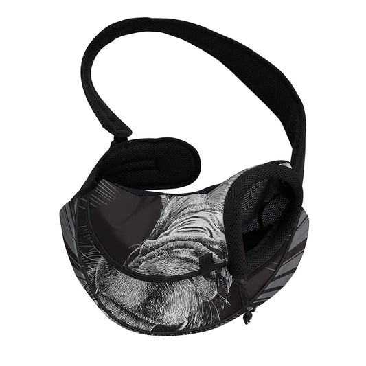 Black And White Crazy Donkey Print Pet Sling Carrier