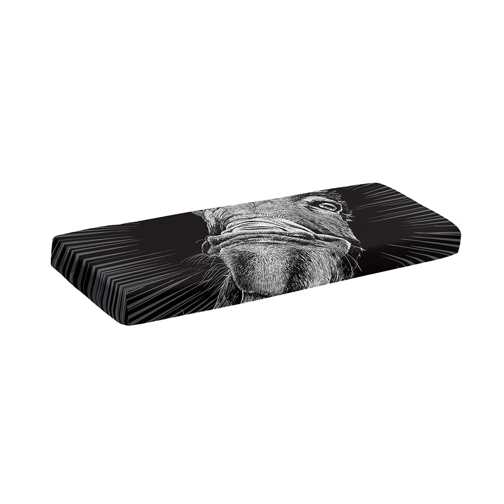 Black And White Crazy Donkey Print Piano Keyboard Cover