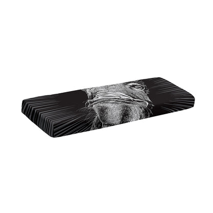 Black And White Crazy Donkey Print Piano Keyboard Cover