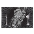 Black And White Crazy Donkey Print Placemat