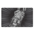 Black And White Crazy Donkey Print Polyester Doormat