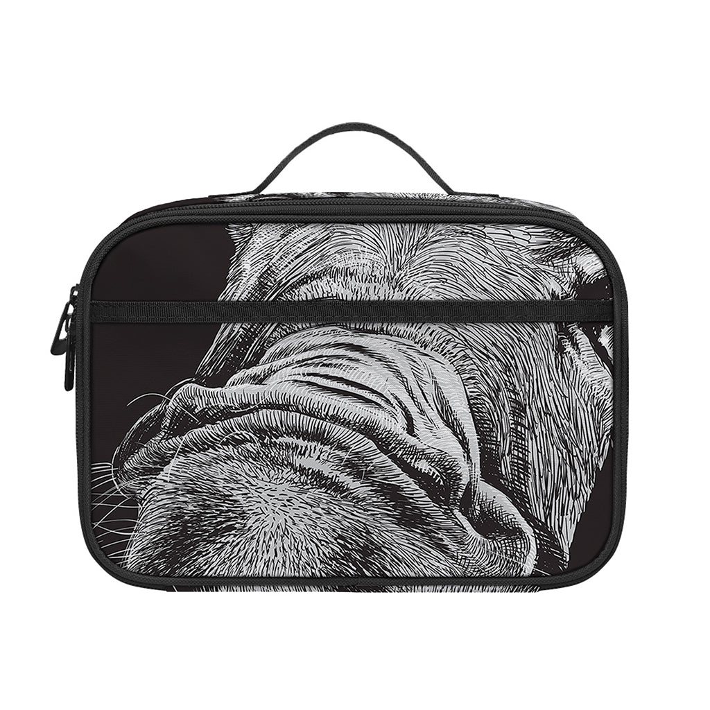 Black And White Crazy Donkey Print Portable Lunch Bag