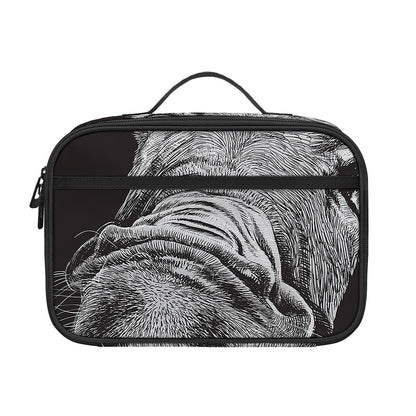 Black And White Crazy Donkey Print Portable Lunch Bag