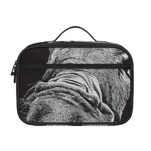 Black And White Crazy Donkey Print Portable Lunch Bag