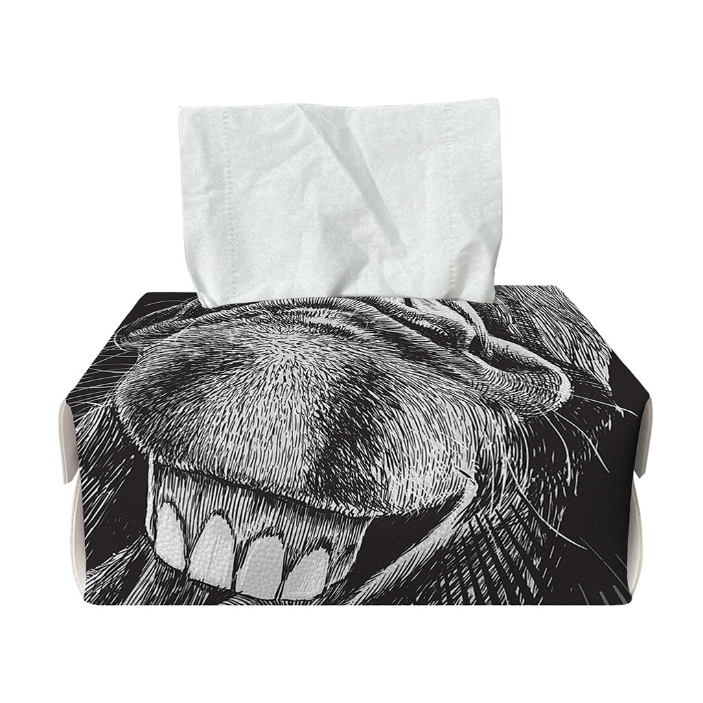 Black And White Crazy Donkey Print Rectangle Tissue Box Cover