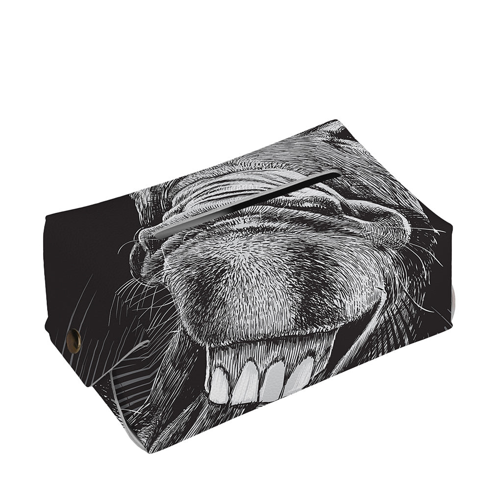Black And White Crazy Donkey Print Rectangle Tissue Box Cover
