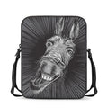 Black And White Crazy Donkey Print Rectangular Crossbody Bag