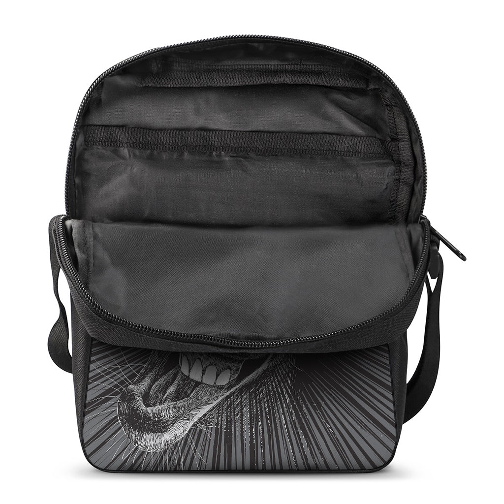 Black And White Crazy Donkey Print Rectangular Crossbody Bag