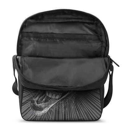 Black And White Crazy Donkey Print Rectangular Crossbody Bag