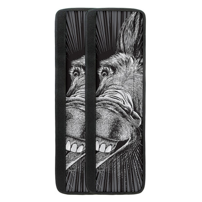 Black And White Crazy Donkey Print Refrigerator Handle Covers