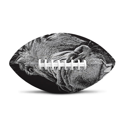 Black And White Crazy Donkey Print Rugby Ball