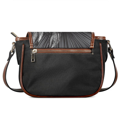 Black And White Crazy Donkey Print Saddle Bag