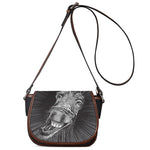 Black And White Crazy Donkey Print Saddle Bag