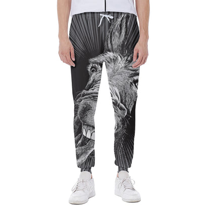 Black And White Crazy Donkey Print Scuba Joggers