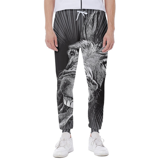 Black And White Crazy Donkey Print Scuba Joggers