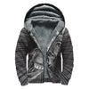 Black And White Crazy Donkey Print Sherpa Lined Zip Up Hoodie