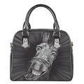 Black And White Crazy Donkey Print Shoulder Handbag