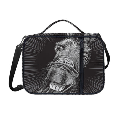 Black And White Crazy Donkey Print Shoulder Strap Bible Bag