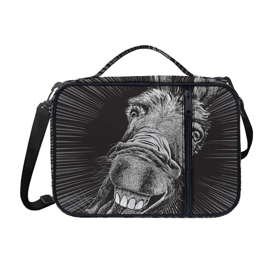 Black And White Crazy Donkey Print Shoulder Strap Bible Bag