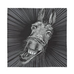 Black And White Crazy Donkey Print Silk Bandana