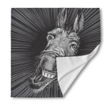 Black And White Crazy Donkey Print Silk Bandana