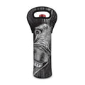 Black And White Crazy Donkey Print Single Neoprene Wine Tote