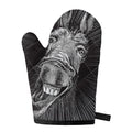 Black And White Crazy Donkey Print Single Oven Mitt