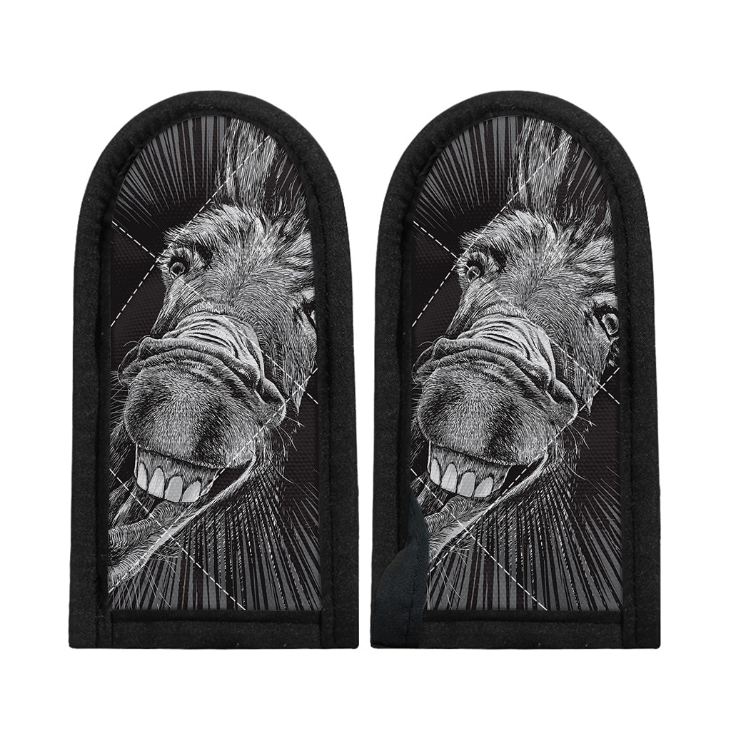 Black And White Crazy Donkey Print Skillet Handle Cover