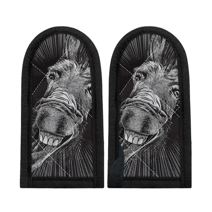 Black And White Crazy Donkey Print Skillet Handle Cover