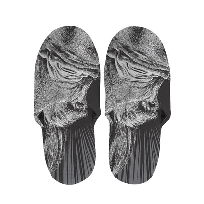 Black And White Crazy Donkey Print Slippers