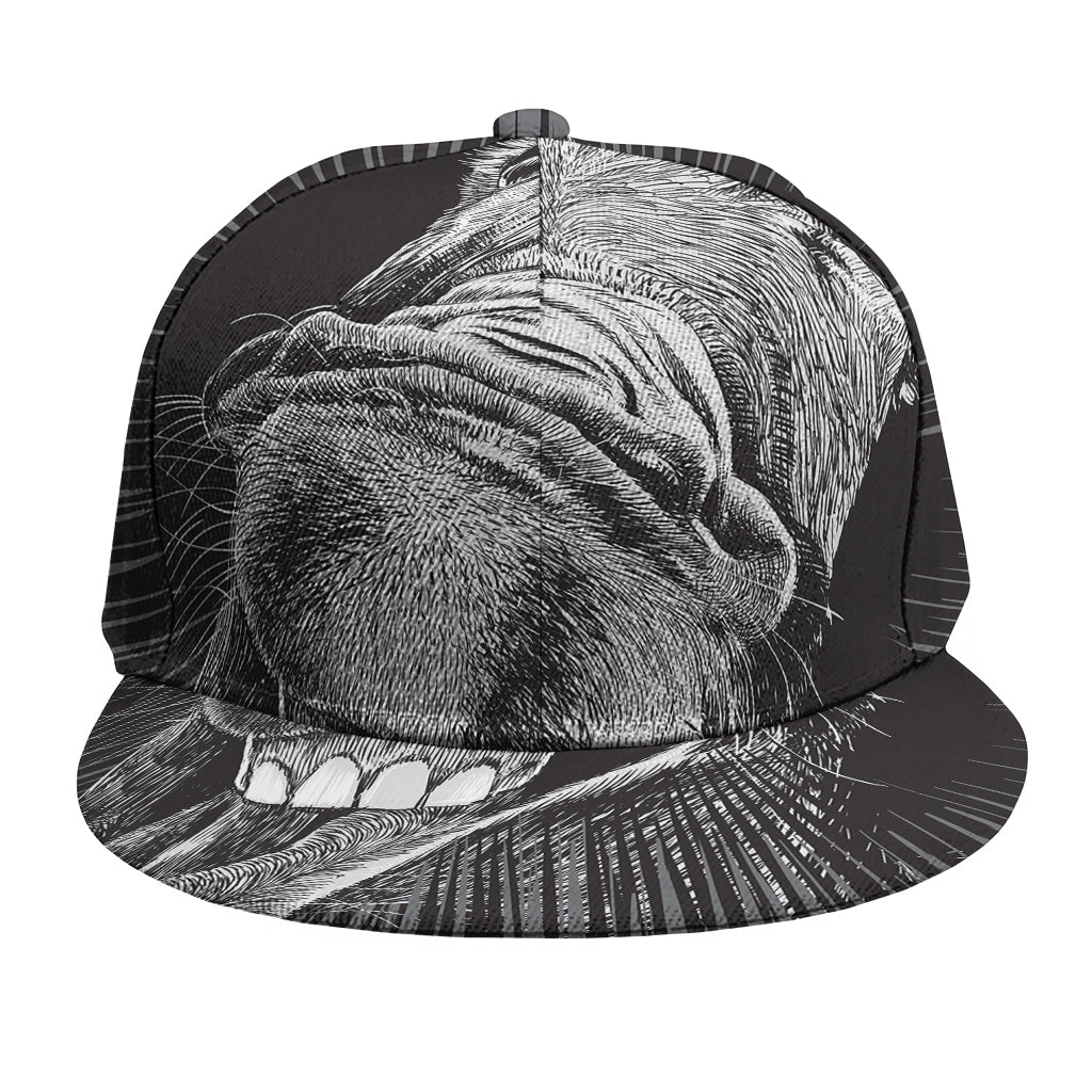 Black And White Crazy Donkey Print Snapback Cap