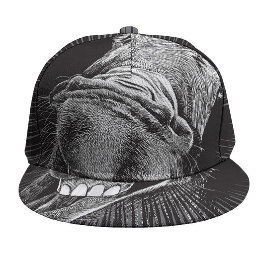 Black And White Crazy Donkey Print Snapback Cap