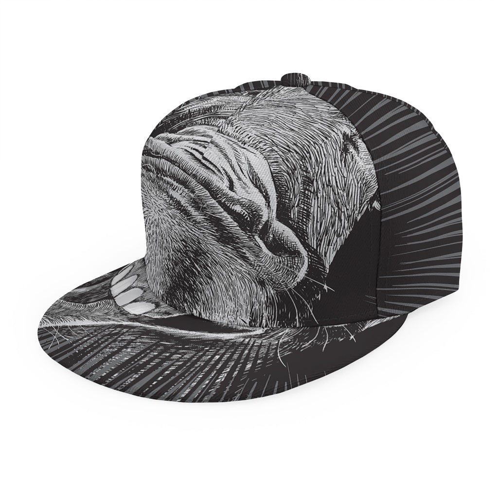 Black And White Crazy Donkey Print Snapback Cap