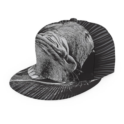 Black And White Crazy Donkey Print Snapback Cap