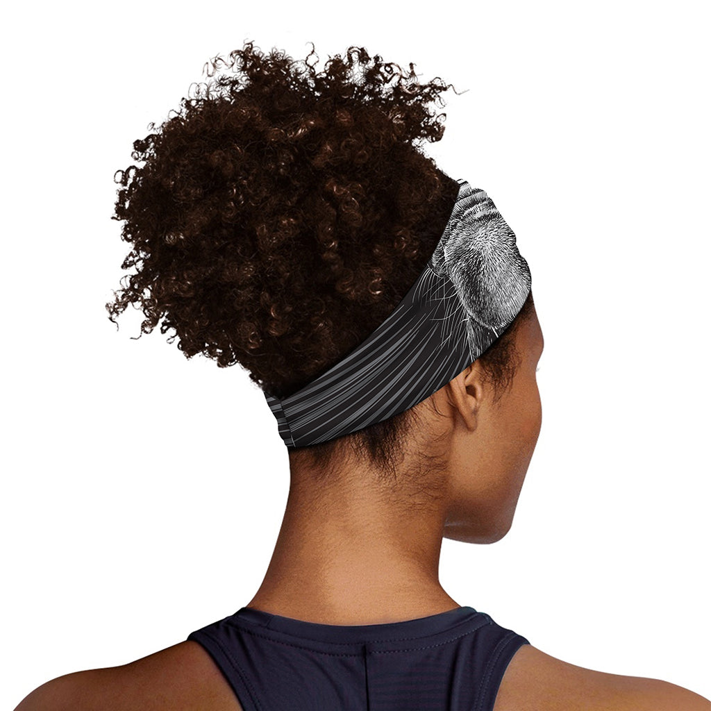 Black And White Crazy Donkey Print Sports Headband