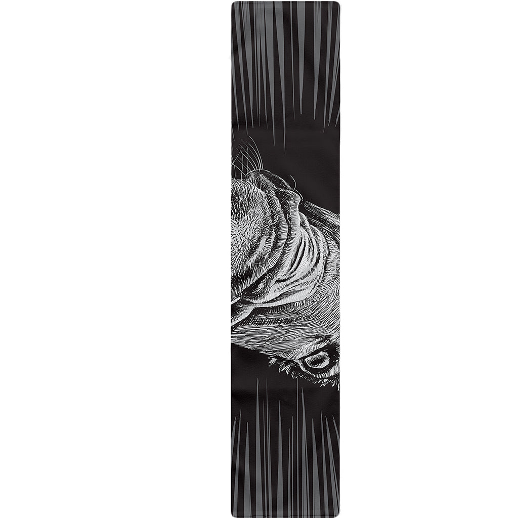 Black And White Crazy Donkey Print Table Runner