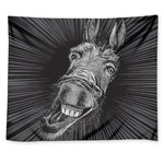 Black And White Crazy Donkey Print Tapestry