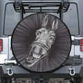 Black And White Crazy Donkey Print Tire Cover