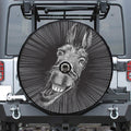 Black And White Crazy Donkey Print Tire Cover With Camera Hole