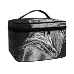 Black And White Crazy Donkey Print Travel Makeup Bag