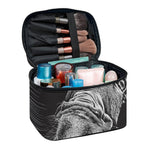 Black And White Crazy Donkey Print Travel Makeup Bag