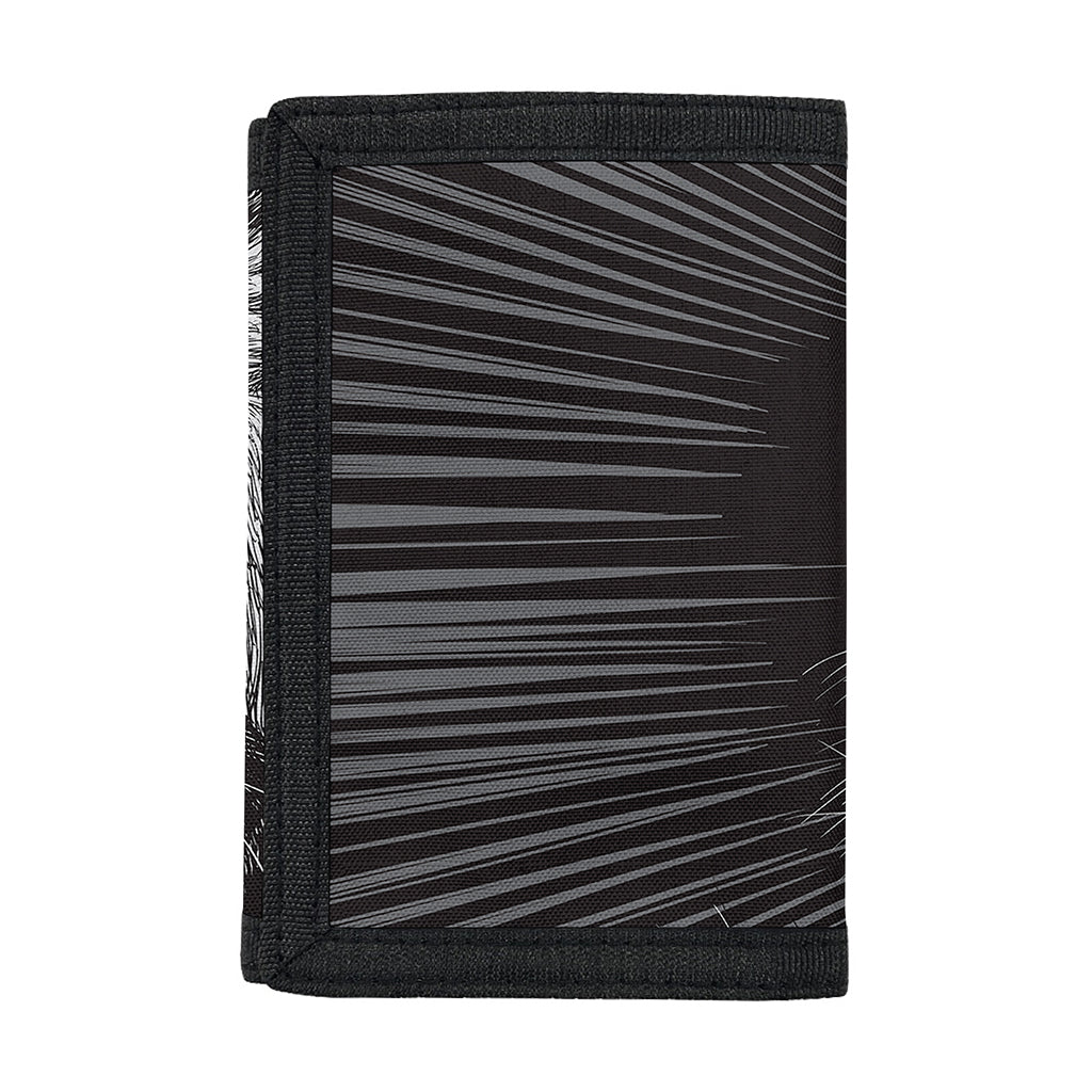Black And White Crazy Donkey Print Trifold Wallet