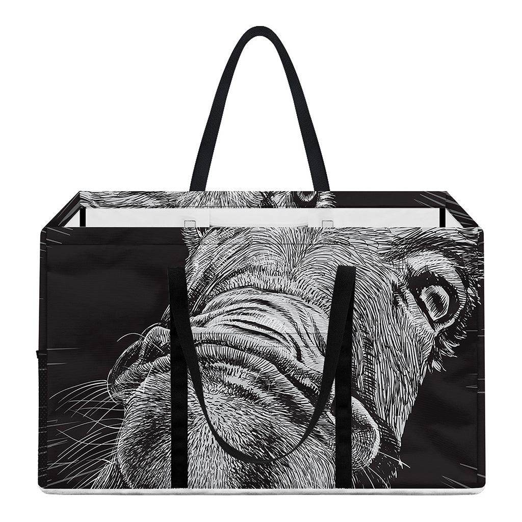 Black And White Crazy Donkey Print Utility Tote Bag
