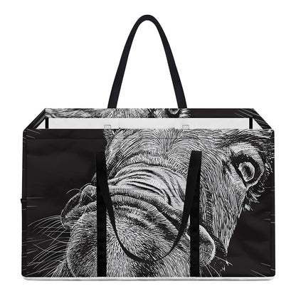 Black And White Crazy Donkey Print Utility Tote Bag
