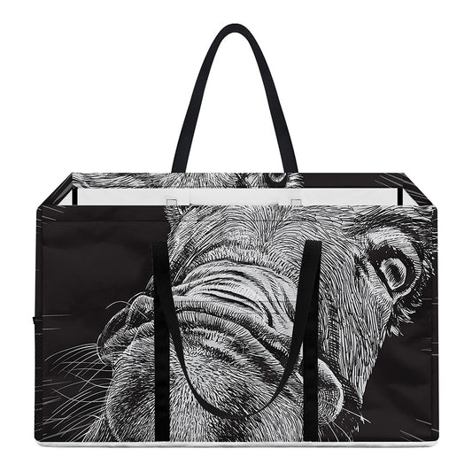 Black And White Crazy Donkey Print Utility Tote Bag