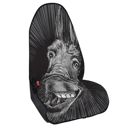 Black And White Crazy Donkey Print Waterproof Car Seat Cover