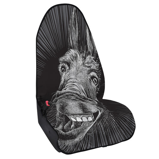 Black And White Crazy Donkey Print Waterproof Car Seat Cover