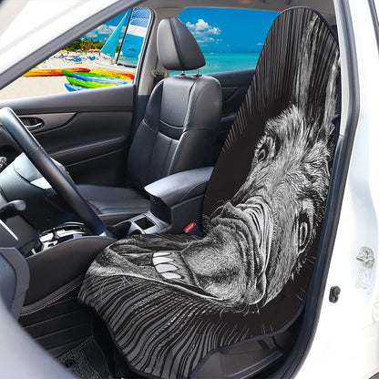 Black And White Crazy Donkey Print Waterproof Car Seat Cover