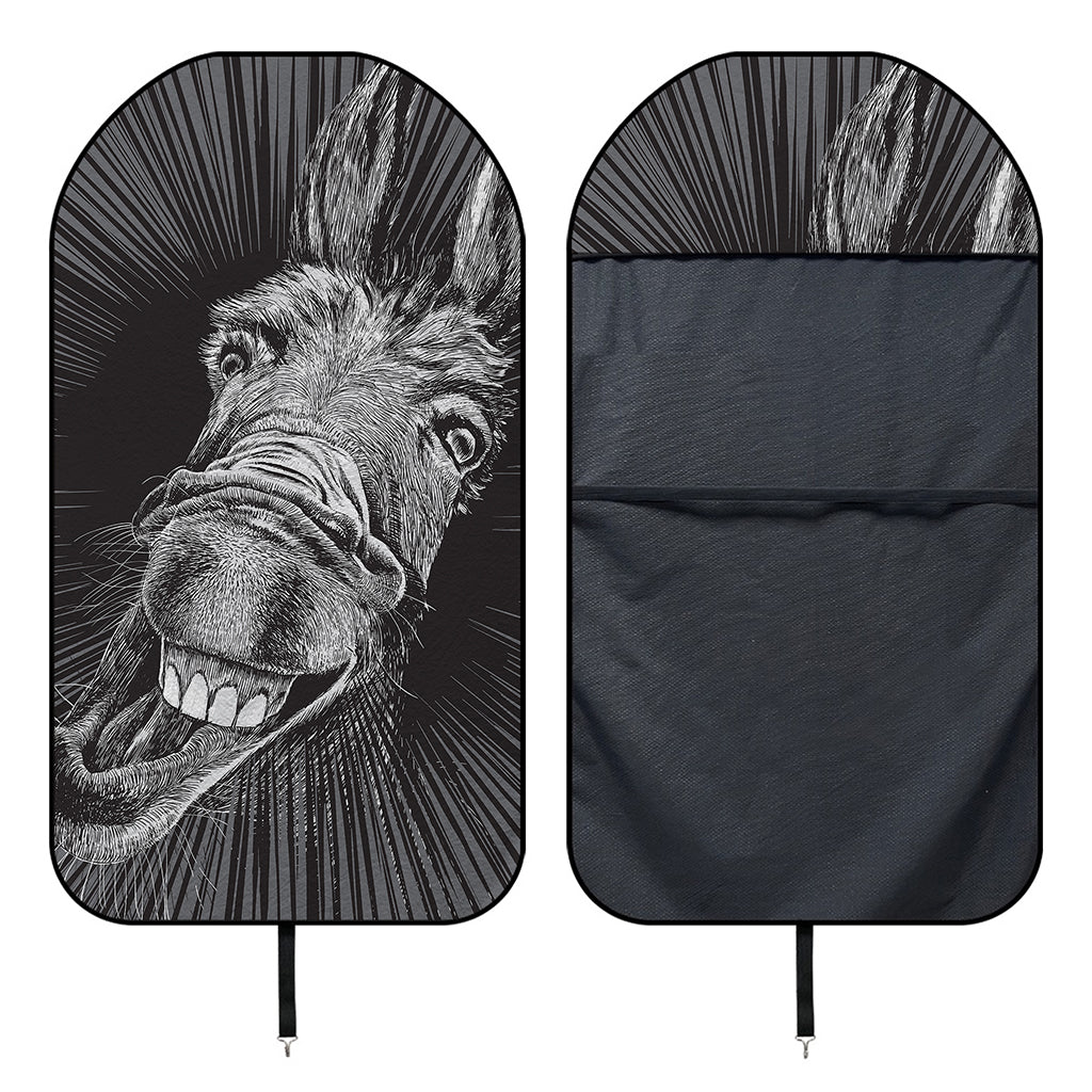Black And White Crazy Donkey Print Waterproof Car Seat Cover